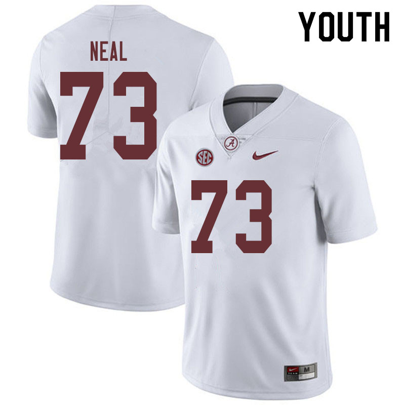 Alabama Crimson Tide Youth Evan Neal #73 White NCAA Nike Authentic Stitched 2019 College Football Jersey VR16P72MK
